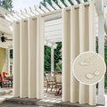 NETBROS  Outdoor Pavilion Curtains, Waterproof Sun‑Protection Simple Finished Curtains, Shade Heat‑Insulated Rainproof for Patio, Courtyard & Balcony