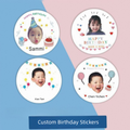 HOHO MONKEY Custom Birthday & 100-Day Banquet Name Labels, Waterproof Stickers for Kids & Kindergarten, Personalized Printing Services