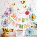 HOHO MONKEY Baby 1st Birthday Party Decorations, Paper Party Decorations, Banners & Fans, Cartoon Balloon Backdrop for Kids