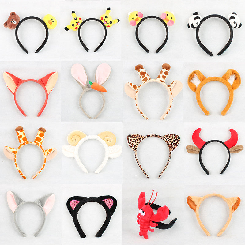 HOHO MONKEY Cute Animal Hair Bands, Giraffe Horn & Panda Antler Headbands, Cat & Bunny Ear Hair Accessories, Trendy Cartoon Headwear