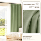 NETBROS  Linen Cotton Full Blackout Curtains, Luxury Aesthetic Window Drapes for Bedroom, Living Room & Balcony Sun Shading