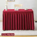 NETBROS   Table cloth of textile, Luxury Rectangular Color Linen Blend Conference Table Skirt, Custom Long Table Cover for Office Meeting Room