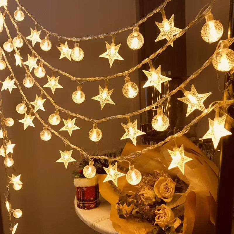 HOHO MONKEY New LED Star String Lights for Festive Decoration, Birthday & Wedding Room Decor, Camping Night Light, Ambient Lighting for Market Stall